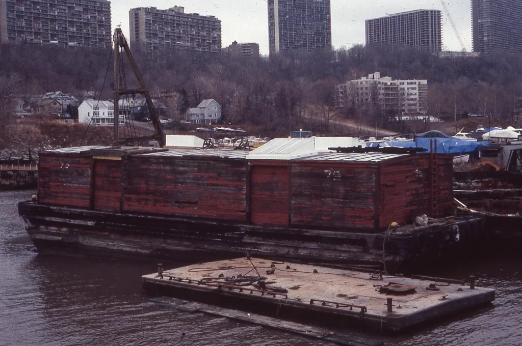 The Barge in 1985 out of the mud