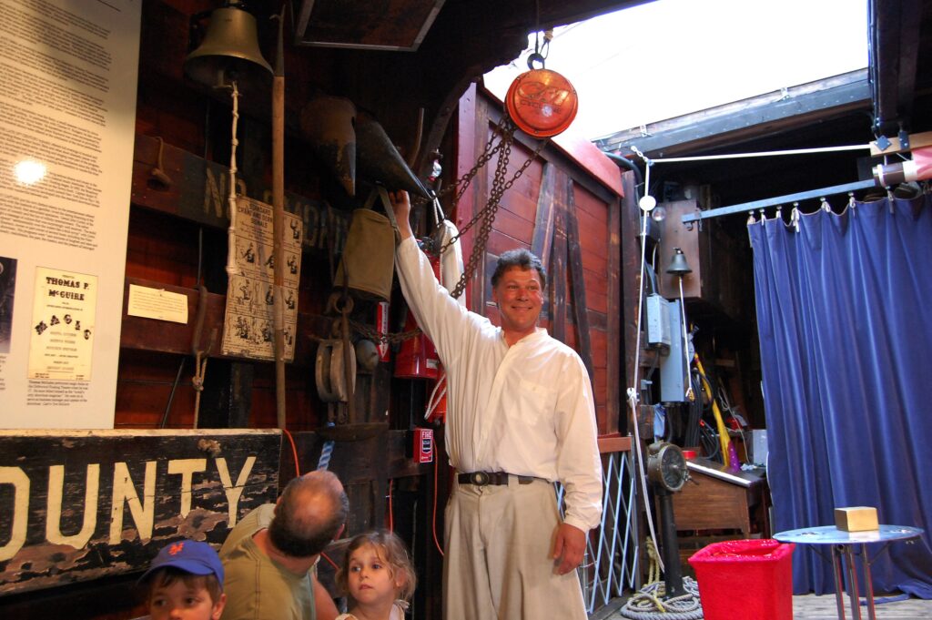 David showing off the barge