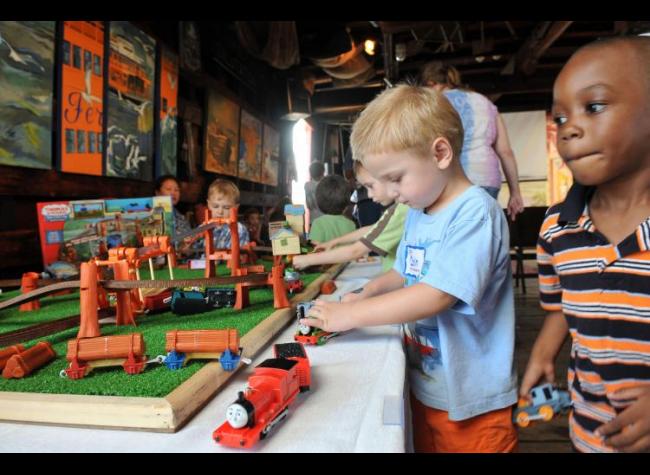 Kids playing at Thomas the tank engine event